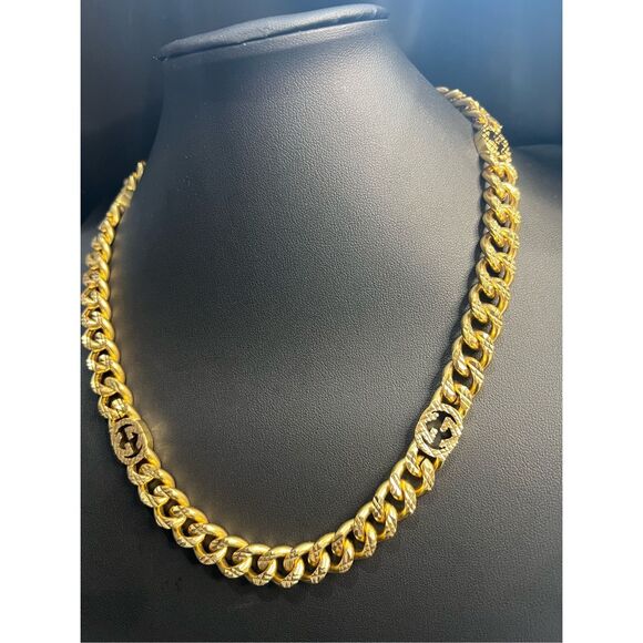 Gucci double g gold tone chunky chain necklace - Picture 4 of 8